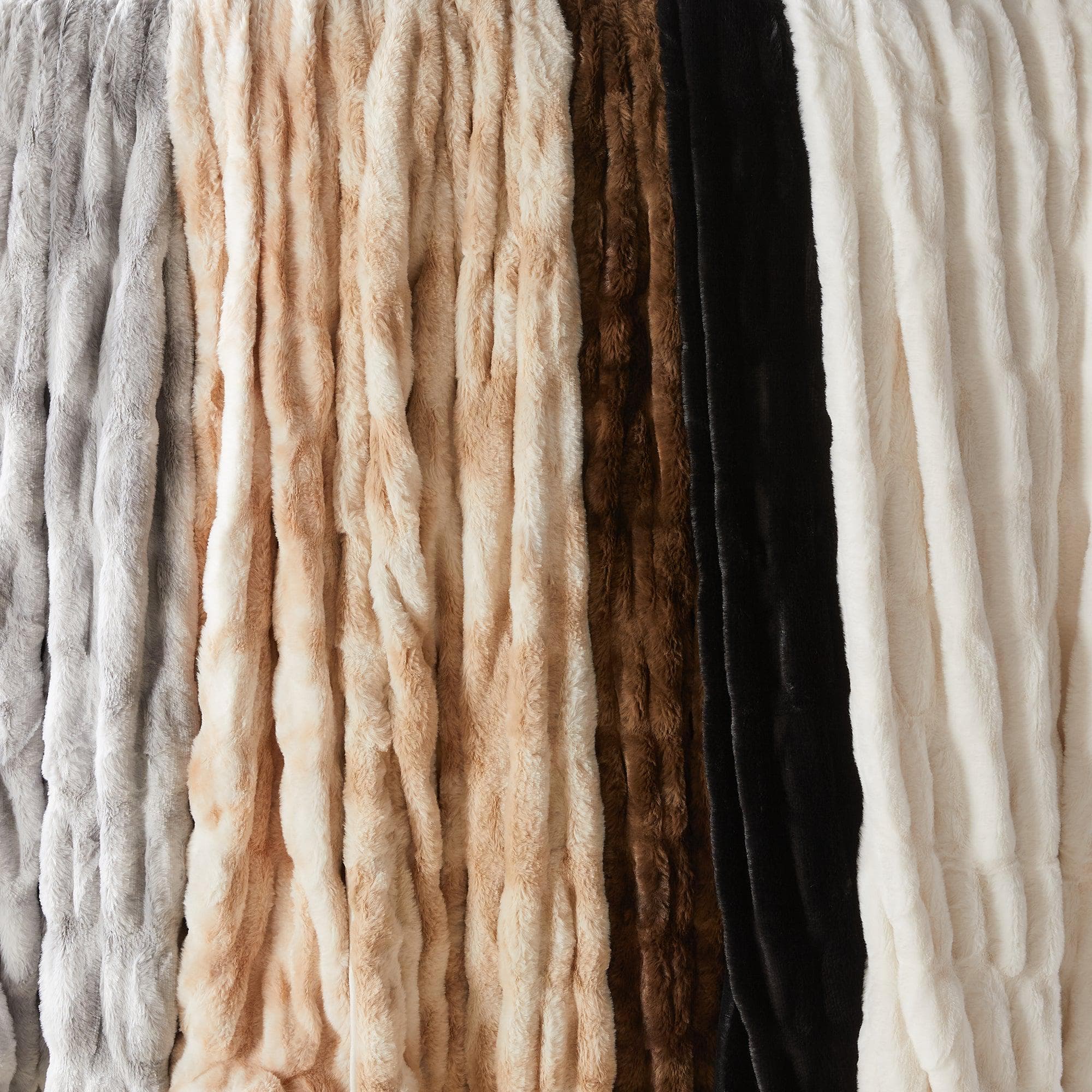Ruched Faux Fur Throw Blanket - Alondra Collection - Image 37