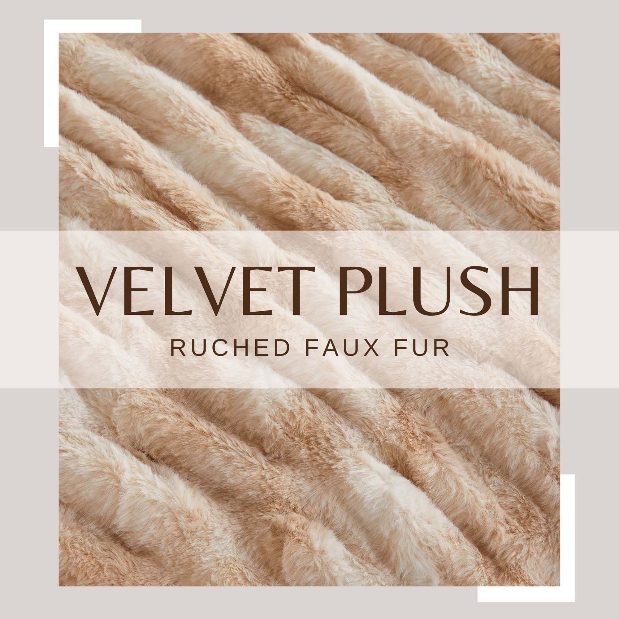 Ruched Faux Fur Throw Blanket - Alondra Collection - Image 41