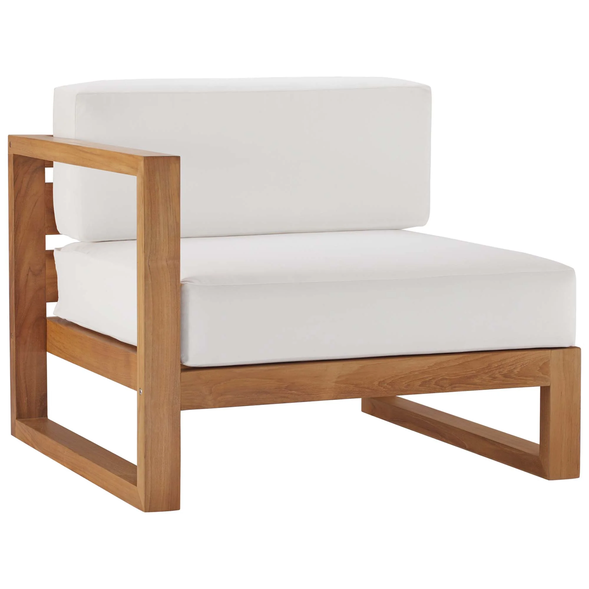 Upland 3-Piece Outdoor Patio Teak Wood Sectional Sofa Set by Modway - Image 3