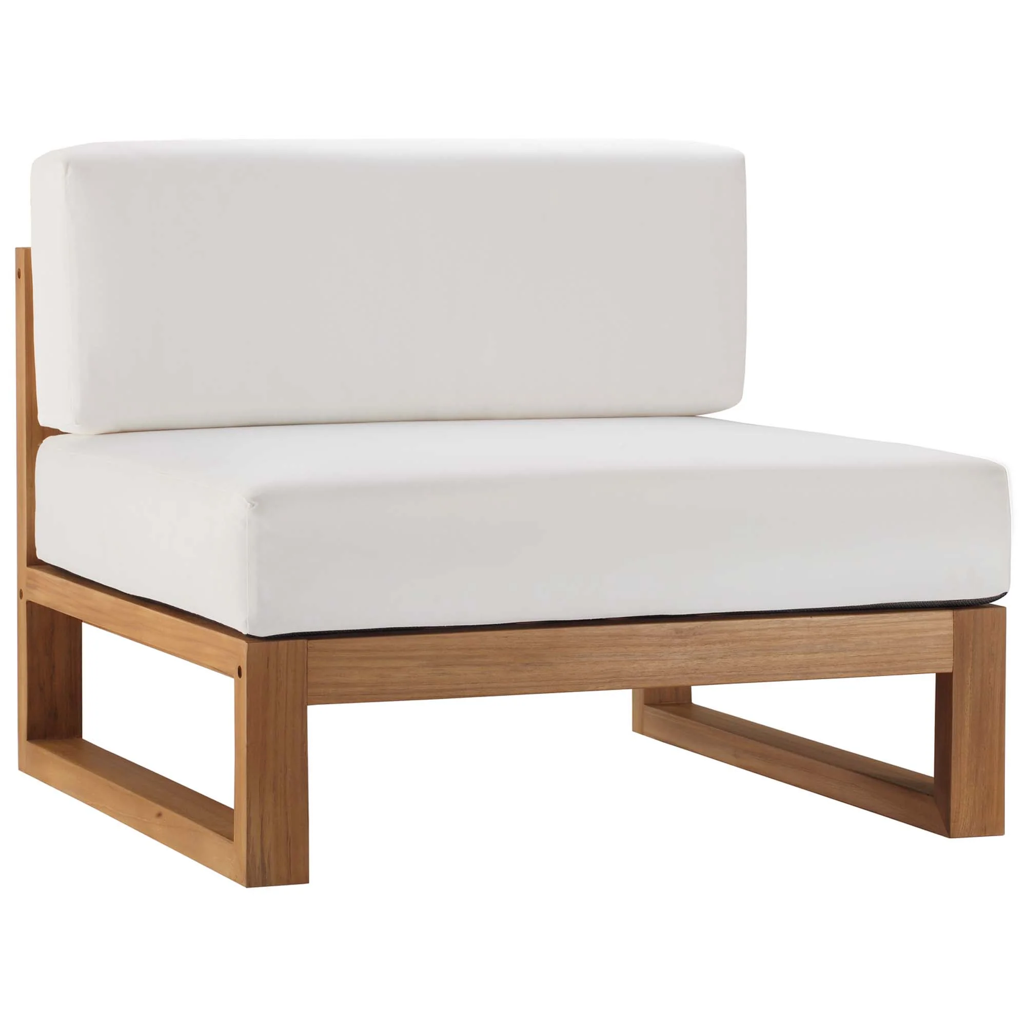 Upland 3-Piece Outdoor Patio Teak Wood Sectional Sofa Set by Modway - Image 4