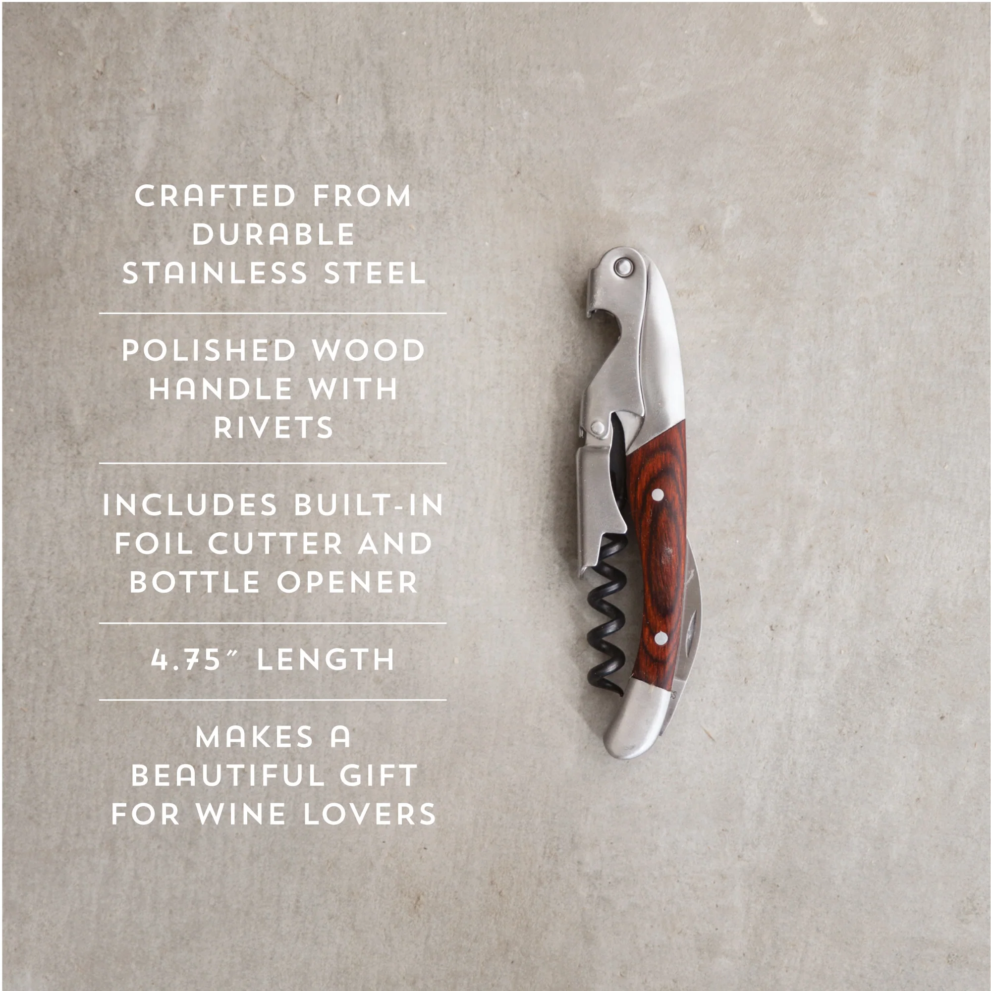 Wooden double hinged corkscrew by twine® - Image 10